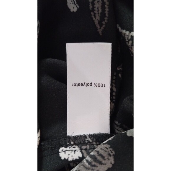 Maurices Women's Tunic Blouse Black White Flowy V-Neck Long Sleeve Floral Small - Picture 8 of 9